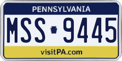 PA license plate MSS9445