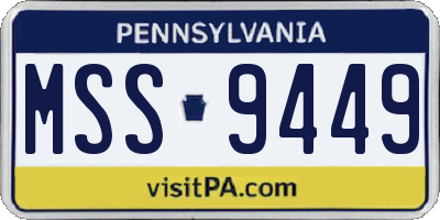 PA license plate MSS9449