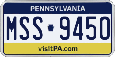 PA license plate MSS9450