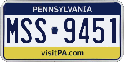 PA license plate MSS9451