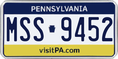 PA license plate MSS9452
