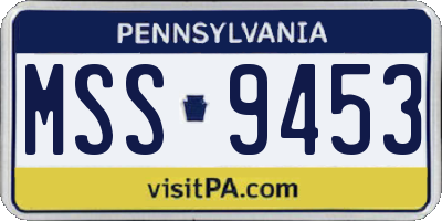 PA license plate MSS9453