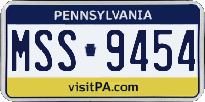 PA license plate MSS9454