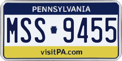 PA license plate MSS9455