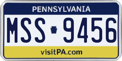PA license plate MSS9456