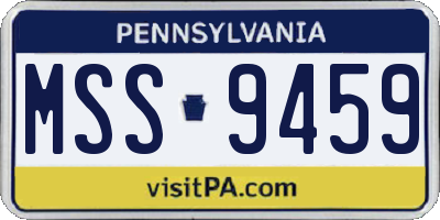 PA license plate MSS9459