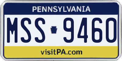 PA license plate MSS9460