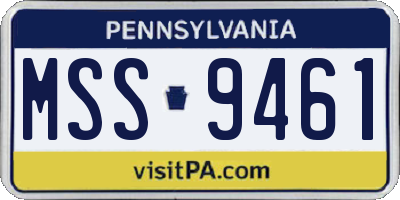 PA license plate MSS9461