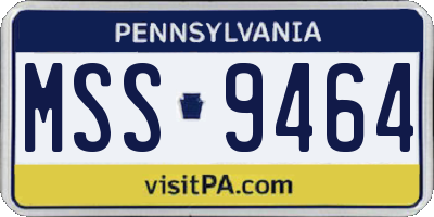 PA license plate MSS9464