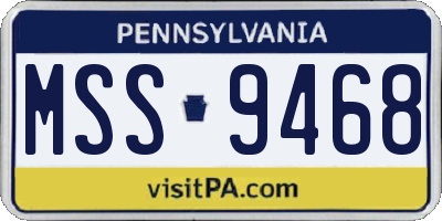 PA license plate MSS9468
