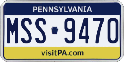PA license plate MSS9470