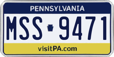 PA license plate MSS9471