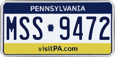 PA license plate MSS9472