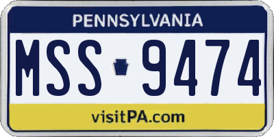 PA license plate MSS9474