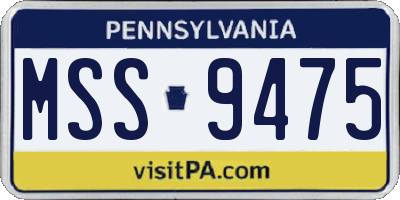 PA license plate MSS9475