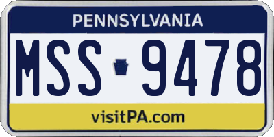 PA license plate MSS9478