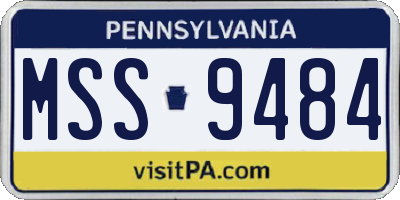 PA license plate MSS9484