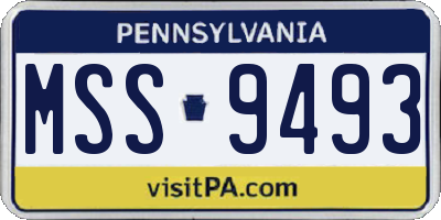 PA license plate MSS9493