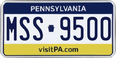 PA license plate MSS9500