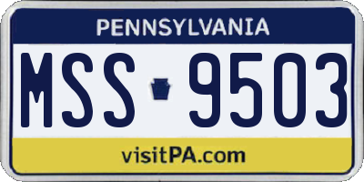 PA license plate MSS9503