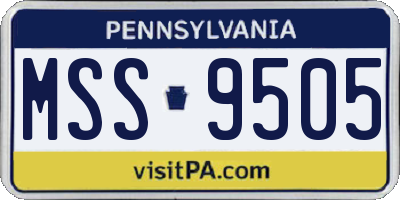 PA license plate MSS9505