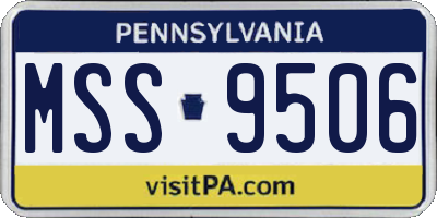 PA license plate MSS9506