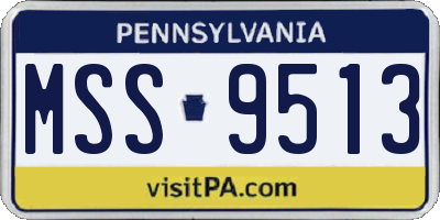 PA license plate MSS9513