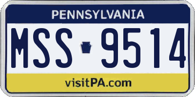 PA license plate MSS9514