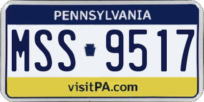 PA license plate MSS9517