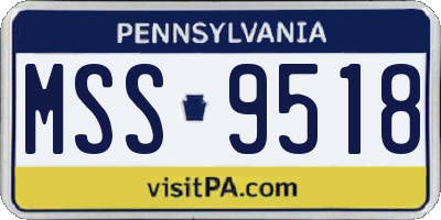 PA license plate MSS9518