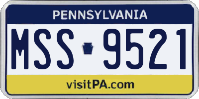 PA license plate MSS9521