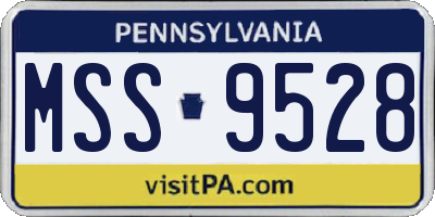 PA license plate MSS9528