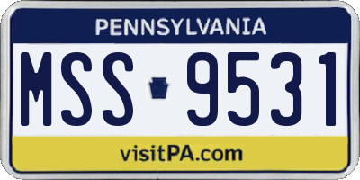 PA license plate MSS9531