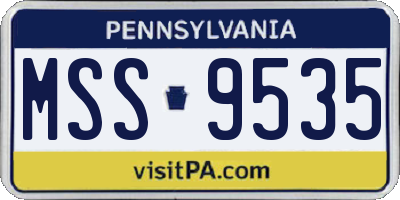PA license plate MSS9535