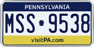 PA license plate MSS9538