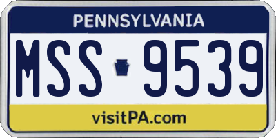 PA license plate MSS9539