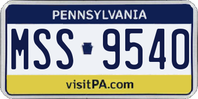 PA license plate MSS9540