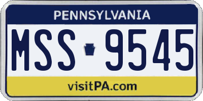 PA license plate MSS9545