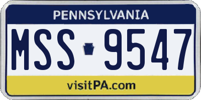 PA license plate MSS9547