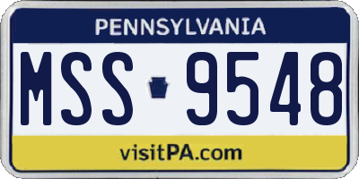 PA license plate MSS9548