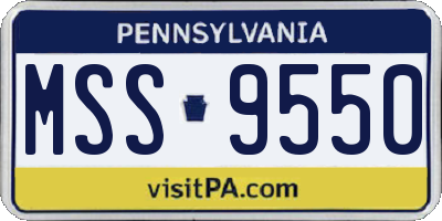 PA license plate MSS9550