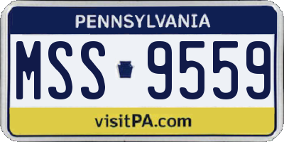 PA license plate MSS9559