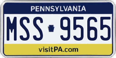 PA license plate MSS9565