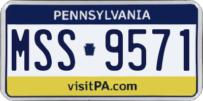 PA license plate MSS9571