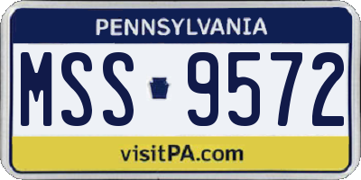 PA license plate MSS9572