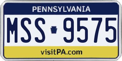 PA license plate MSS9575