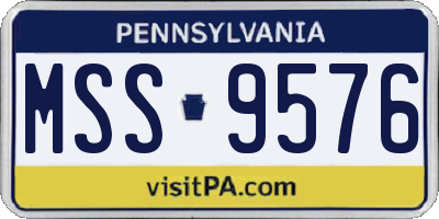PA license plate MSS9576