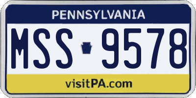 PA license plate MSS9578