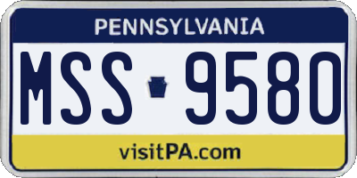 PA license plate MSS9580