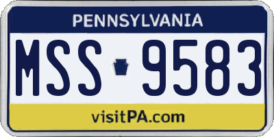 PA license plate MSS9583